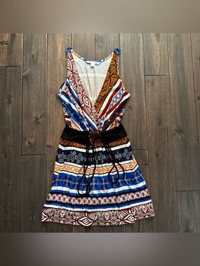Diane von Furstenberg DVF Multicolor Wrap Silk Dress Size 4 Y2K Vintage